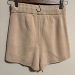 & Other Stories & Other Stories Ribbed Cotton Knit Shorts Oatmeal High Waist Drawstring- Size XS Photo 5