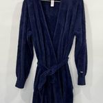 Savage X Fenty Size M/L Navy Blue Robe Side Pocket Removable Belt Comfy Plush Photo 0