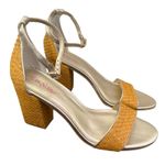 Lilly Pulitzer Amber Lynn Chunky Heel Sandals Size 9.5 Straw Ankle Strap Woven Photo 3