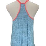 American Eagle Blue & Neon Orange Strappy Flowy Tank Top Photo 4