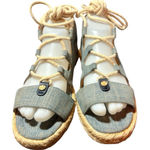 MICHAEL KORS McKenna Denim Gladiator Espadrille Sandals Blue Size 7 Photo 0