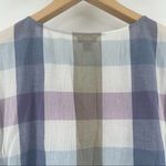 Vince Camuto Tank Blouse Madras Plaid Pastel Ruffle Sleeve Casual Size Small Photo 5