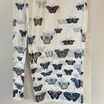 Butterfly 100% cotton pajama/lounge pants, drawstring waist, pockets: size M White Size M Photo 1