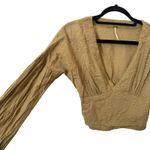 Free People  V-Neck Long Sleeve‎ Crop Top Sz XS Photo 1