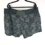 Athleta Trekkie North Printed Shorts Zip Pockets Floral Olive Green Black 20 Photo 3