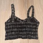 Japna Black & White Tweed Crop Top - Size S Photo 1