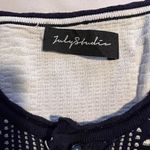 July Studio Navy Blue Floral Pattern Cardigan Button Photo 3