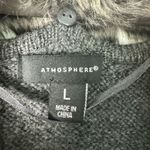 Atmosphere  SZ L fur collar long sleeveless sweater vest Photo 3