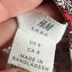 H&M Red Maroon White Vneck Long Sleeve Dress Photo 6