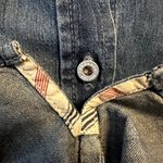 Sundance  Button Down Denim Shirt 100% Cotton Short Sleeve Pocket Pleated Blue 6 Photo 1