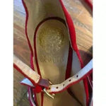 Vince Camuto NWOT Red Ankle Strap Leather Studded Krellen Stiletto,sz 5.5 Photo 4