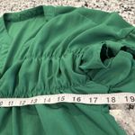 SheIn Kelly Green Button Front Blouse Ruched Ruffle Sleeve  Size Large Photo 10