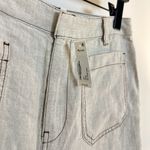 Madewell  Patch Pocket Linen Flare Trousers in Oat Color Linen Size US 2 NWT Photo 3