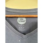 Life is Good Life is  Womens Crusher T Shirt XL Starry Night Print V Neck Blue Photo 1