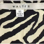 Walter Baker Walter by  Black Cream Zebra Print Silk Zip Front Blouse Size XS Photo 4