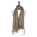 Women’s Bundle 3 Oblong Scarfs Solid Neutral Color Fringe Tan Orange Brown Tan Photo 5