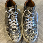 Jimmy Choo  Women’s Bells Snakeskin Silver & Natural High Top Sneakers - Size 38 Photo 0