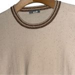 Marella Women’s Sz S Latte Cream Gold Silver Metallic Trim Cerchico Crop Sweater Photo 9