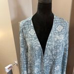 Knox Rose Knox‎ Rose Blue White Open Front Rayon Cardigan Kimono Paisley Western Boho Photo 2