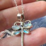 Rainbow Moonstone Dragonfly Sterling Necklace Silver Photo 0