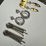 Sparkly Statement Rhinestone Mix Dangle Drop Pierced Earrings Lot Of 3 Photo 9