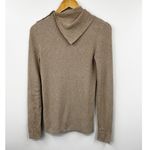 Theory  Leendelly Volt Asymmetrical Sweater Wome's Ribbed Turtleneck Top‎ Tan M Photo 5