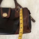 Brahmin Vintage  Doctor Bag Purse Croc Embossed Brown Shoulder Double Strap Photo 8