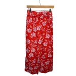 Maison d’Amelie Paris Linen Wide Leg Pants Women’s Sz XS Red Floral Beaded NWOT Photo 1