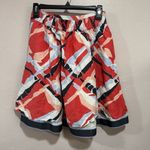 Anthropologie Linen Skirt Odille Pop Art Print Blue Size XS Photo 3