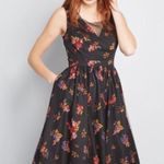 Modcloth NWOT Delightful Sight Black Floral Dress Mesh Mini Cocktail Party New Photo 0