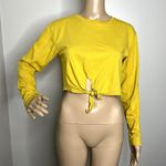 Forever 21 Yellow Tie Long Sleeve Crop Top Shirt Photo 7