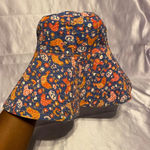 Multicolored REVERSIBLE rooster floppy bucket hat Blue Photo 0