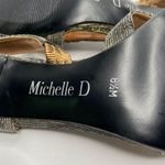 Michelle D Strappy Peep Toe Shiny Slingback Heels Size 8.5 Photo 8