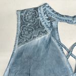 Umgee  NWT Size M Blue Chambray - Lace Trim Tunic Swing Dress Photo 6