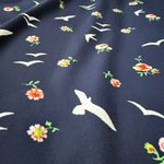 Rose + Olive Navy Bird and Floral Midi Dress Sz 10 Photo 10