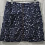 Francesca Collection Floral Navy Mini Skirt Ditzyprint Thin Wale Corduroy Size L Blue Size L Photo 0