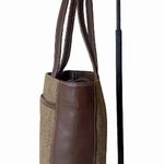 Coach Vintage  Bleeker Brown Tweed Herringbone and Leather Tote Shoulder Bag 9961 Photo 5