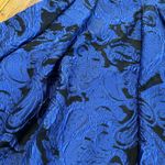 NWOT Frascara blue black evening dress prom gown midi high low mesh floral Size 6 Photo 2