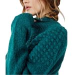 Free People Bradley Turtleneck Chunky Sweater, Blue/Green, Size Large, NWT Photo 3