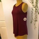SO New  Womens Tank Top Burgundy w/ Lace-Trim size M Photo 2