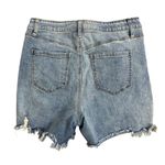 A Beautiful Soul Mid Rise Denim Shorts 10 Med Wash Distressed Patches 5 Pocket Photo 2