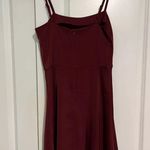 Francesca's  NWT Wine Red Silky Spaghetti Strap Mini Dress Photo 2
