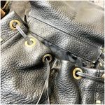 Michael Kors  Viv Black Pebbled Leather Top Handle Drawstring Zipper Backpack Photo 10
