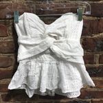 Eyelet Peplum Top White Photo 3