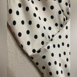 ZARA Polka Dot Satin Slip Maxi Dress Size Medium Cream Black Photo 8