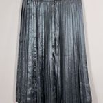 Abercrombie & Fitch Grey Silver Metallic Pleated Midi Skirt Women Size Small Photo 1