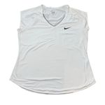 Nike Womens Dri Fit White V-Neck Performance T-shirt Size Large Photo 4