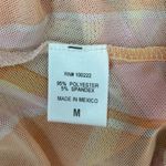 Altar'd State  Crop Top Size Medium Mesh Floral Orange Yellow Pink Short Sleeve Photo 4