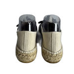 Loeffler Randall Shoes Womens Size 8.5 Beige Gingham Bow Espadrille Platform Photo 5