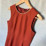 Elie Tahari Burnt Orange Wool-blend Stretch Lined Sheath Dress Size 8 Office Photo 2